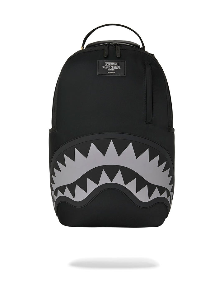 SHARK CENTRAL BLACK NYLON GRAY EMBOSSED BACKPACK