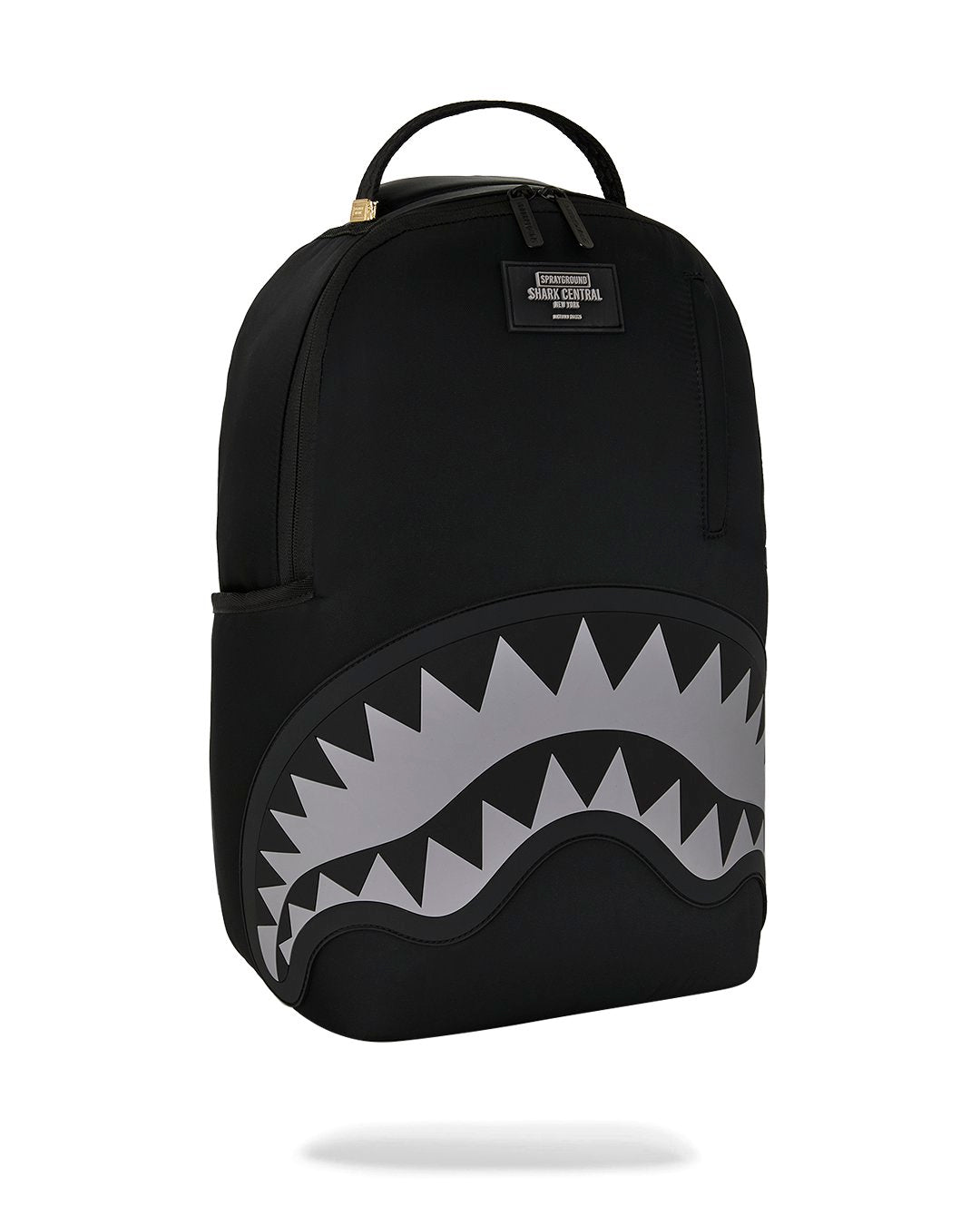 SHARK CENTRAL BLACK NYLON GRAY EMBOSSED BACKPACK