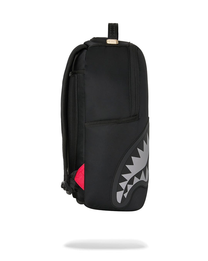 SHARK CENTRAL BLACK NYLON GRAY EMBOSSED BACKPACK