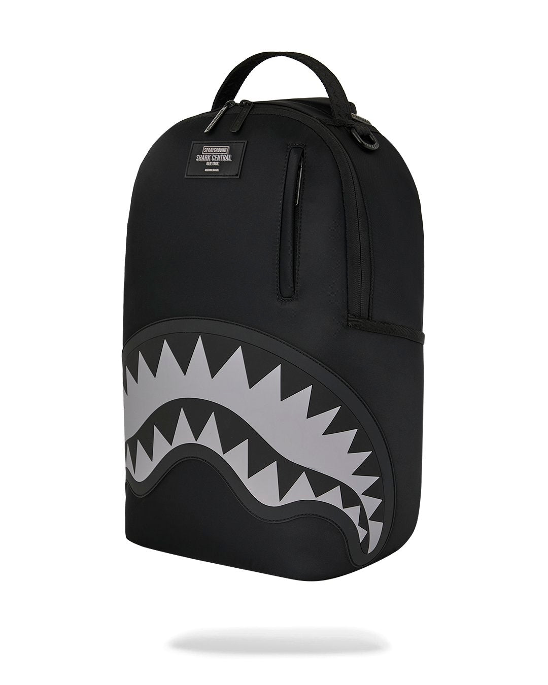 SHARK CENTRAL BLACK NYLON GRAY EMBOSSED BACKPACK