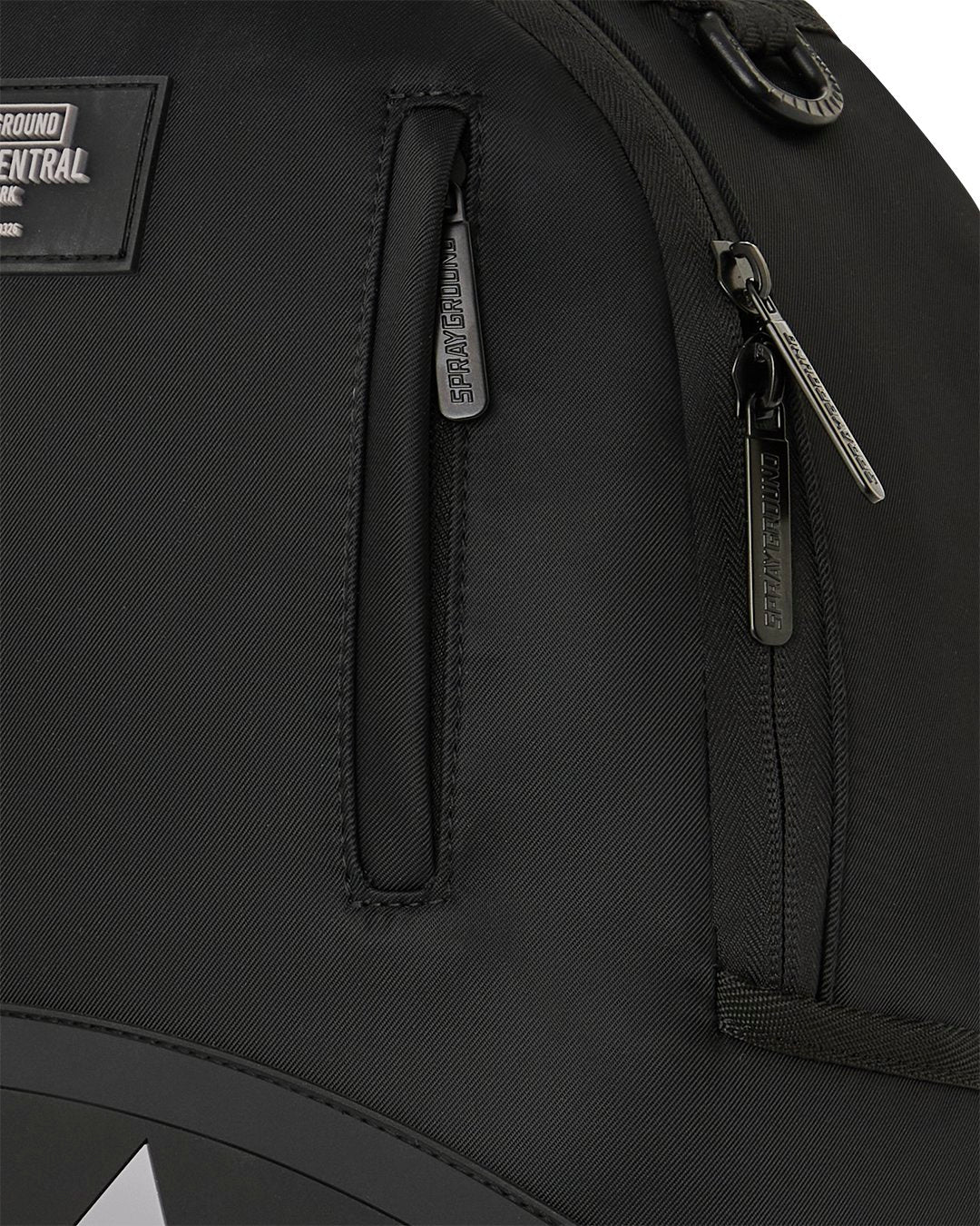 SHARK CENTRAL BLACK NYLON GRAY EMBOSSED BACKPACK