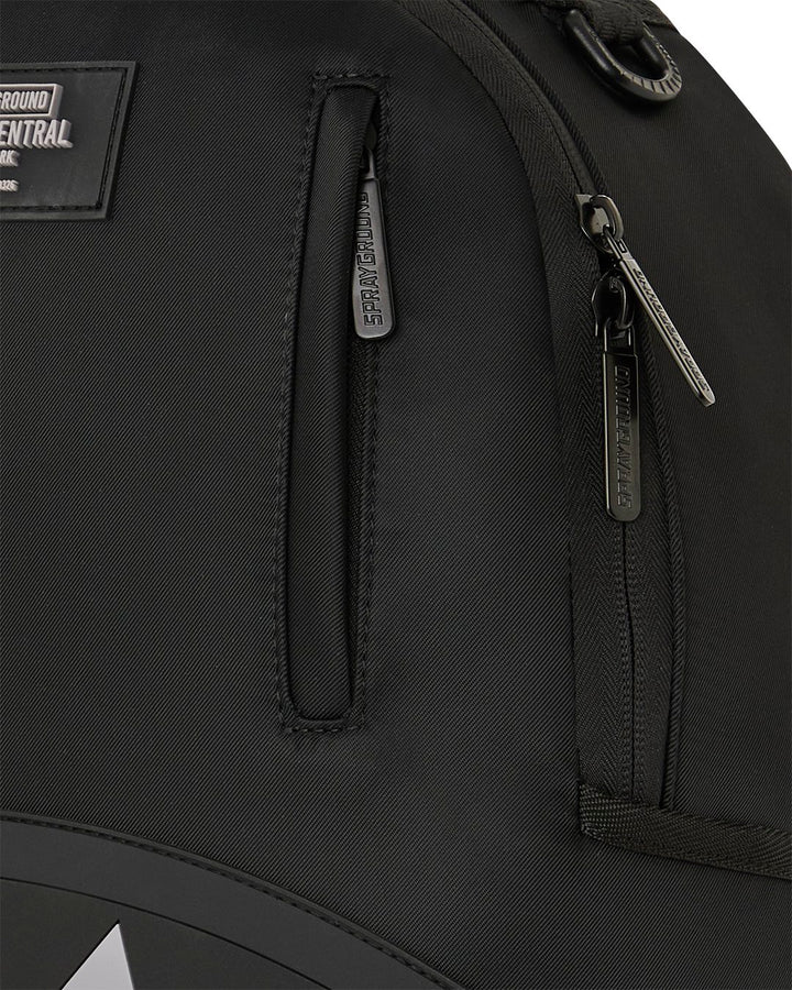 SHARK CENTRAL BLACK NYLON GRAY EMBOSSED BACKPACK