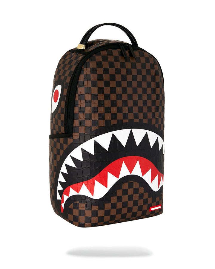 BROWN CHECKER SNAKESKIN SIP DLXSV BACKPACK