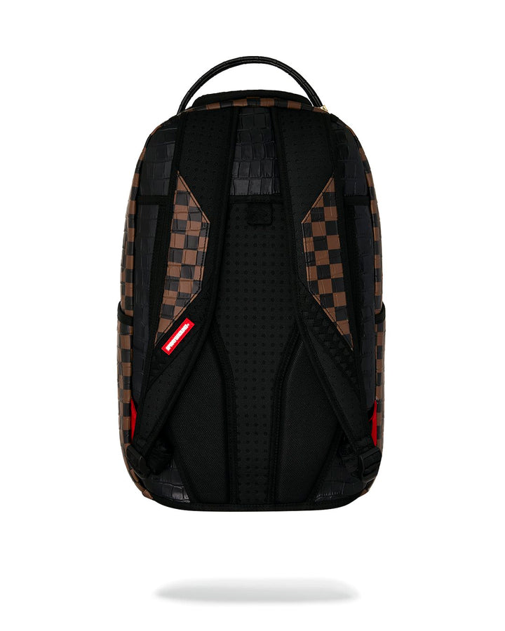 BROWN CHECKER SNAKESKIN SIP DLXSV BACKPACK