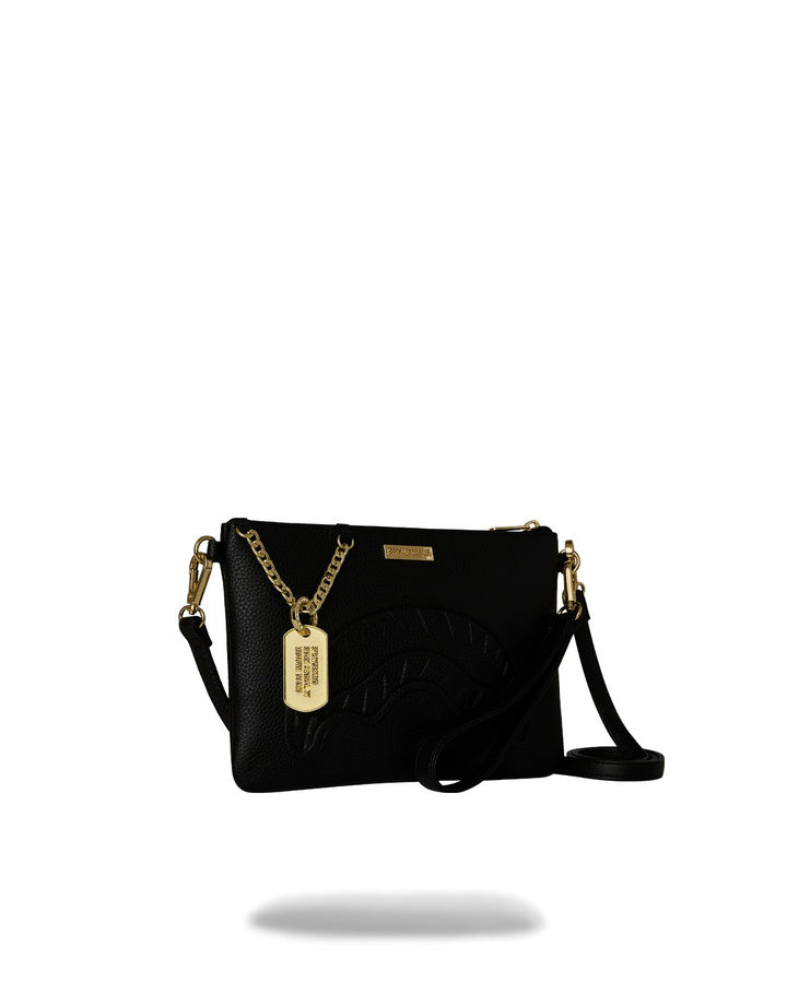 SHARK CENTRAL GOLD TAG CROSSOVER CLUTCH