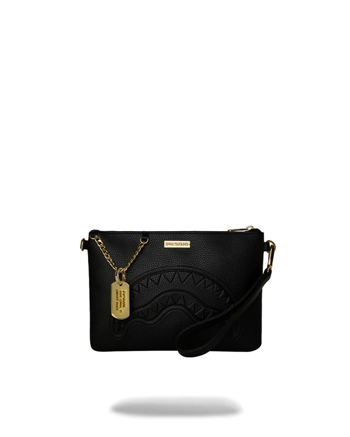 SHARK CENTRAL GOLD TAG CROSSOVER CLUTCH