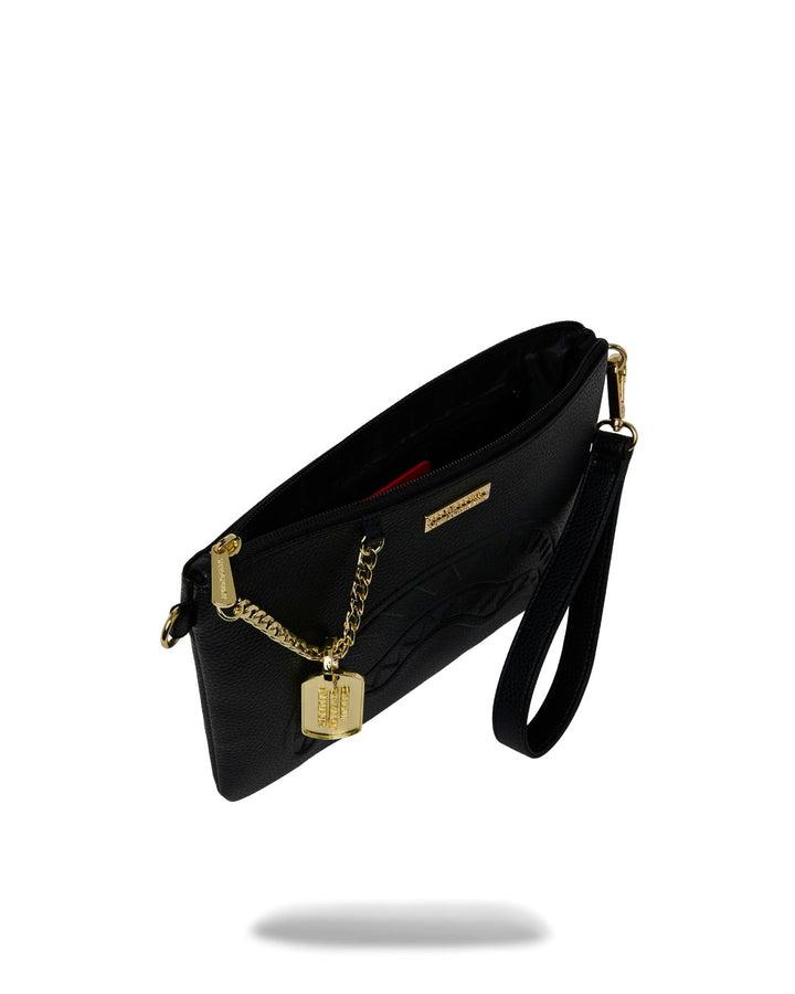 SHARK CENTRAL GOLD TAG CROSSOVER CLUTCH