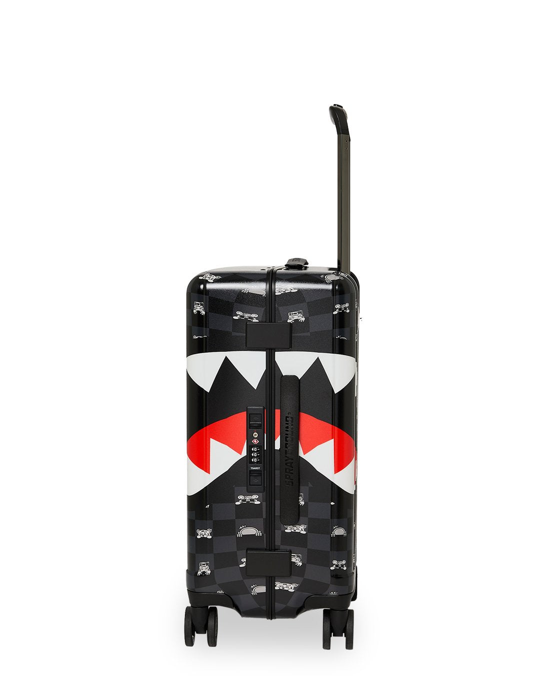 GRAY PEEKING CHARACTER SKETCH CARRY-ON HARD LUGGAGE