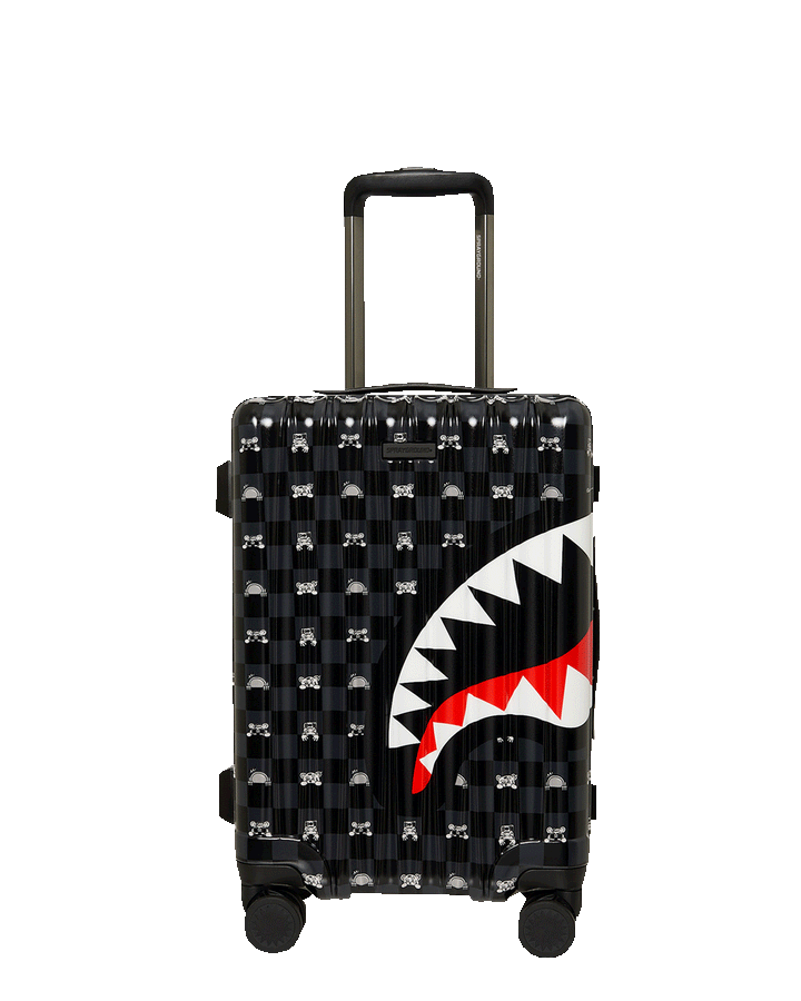 GRAY PEEKING CHARACTER SKETCH CARRY-ON HARD LUGGAGE