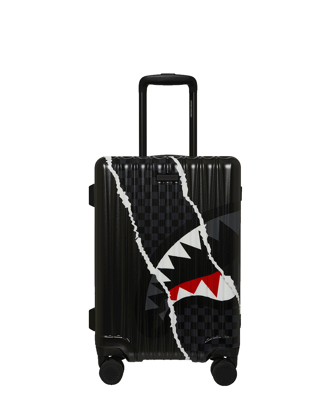 CENTER RIP REVEALING GRAY CHECK CARRY-ON LUGGAGE