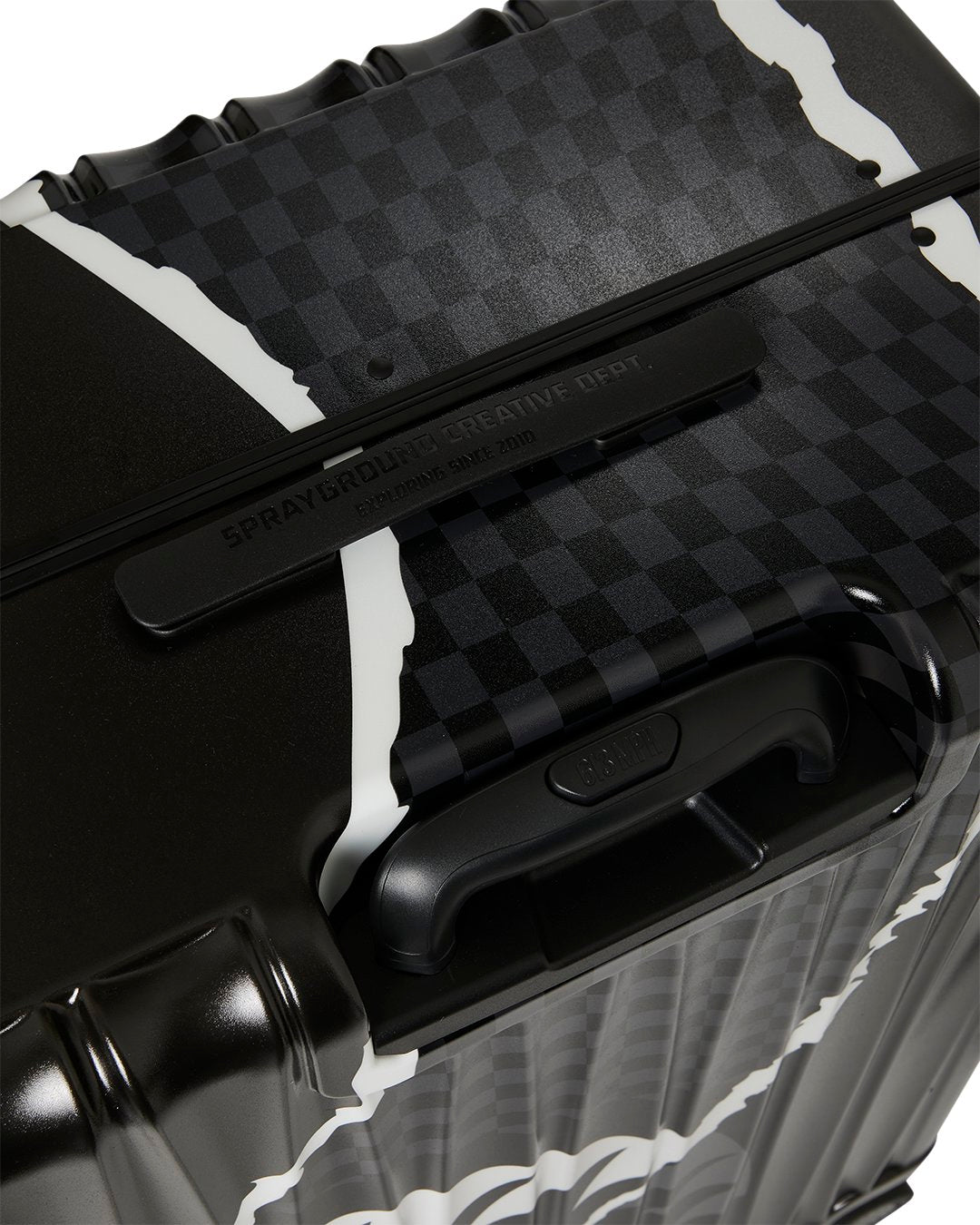CENTER RIP REVEALING GRAY CHECK FULL-SIZE LUGGAGE