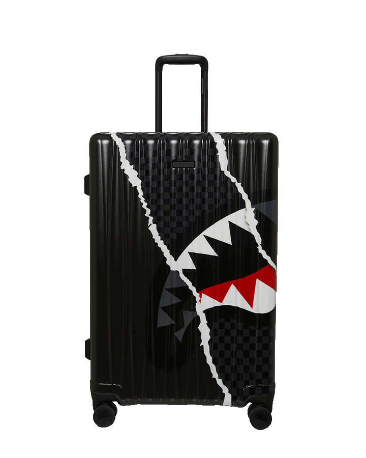 CENTER RIP REVEALING GRAY CHECK FULL-SIZE LUGGAGE