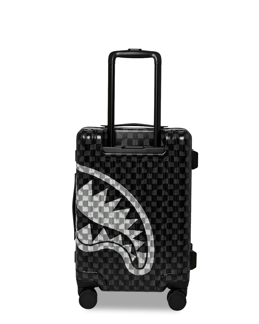 BLACK AND WHITE DRIP CHECK SHARK CARRY-ON LUGGAGE