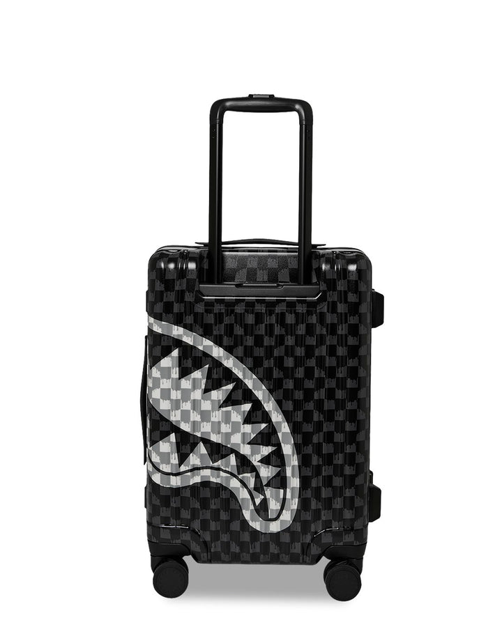 BLACK AND WHITE DRIP CHECK SHARK CARRY-ON LUGGAGE