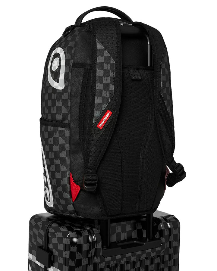 BLACK AND WHITE DRIP CHECK SHARK CARRY-ON LUGGAGE