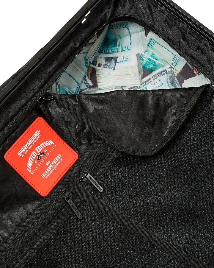 BLACK AND WHITE DRIP CHECK SHARK CARRY-ON LUGGAGE