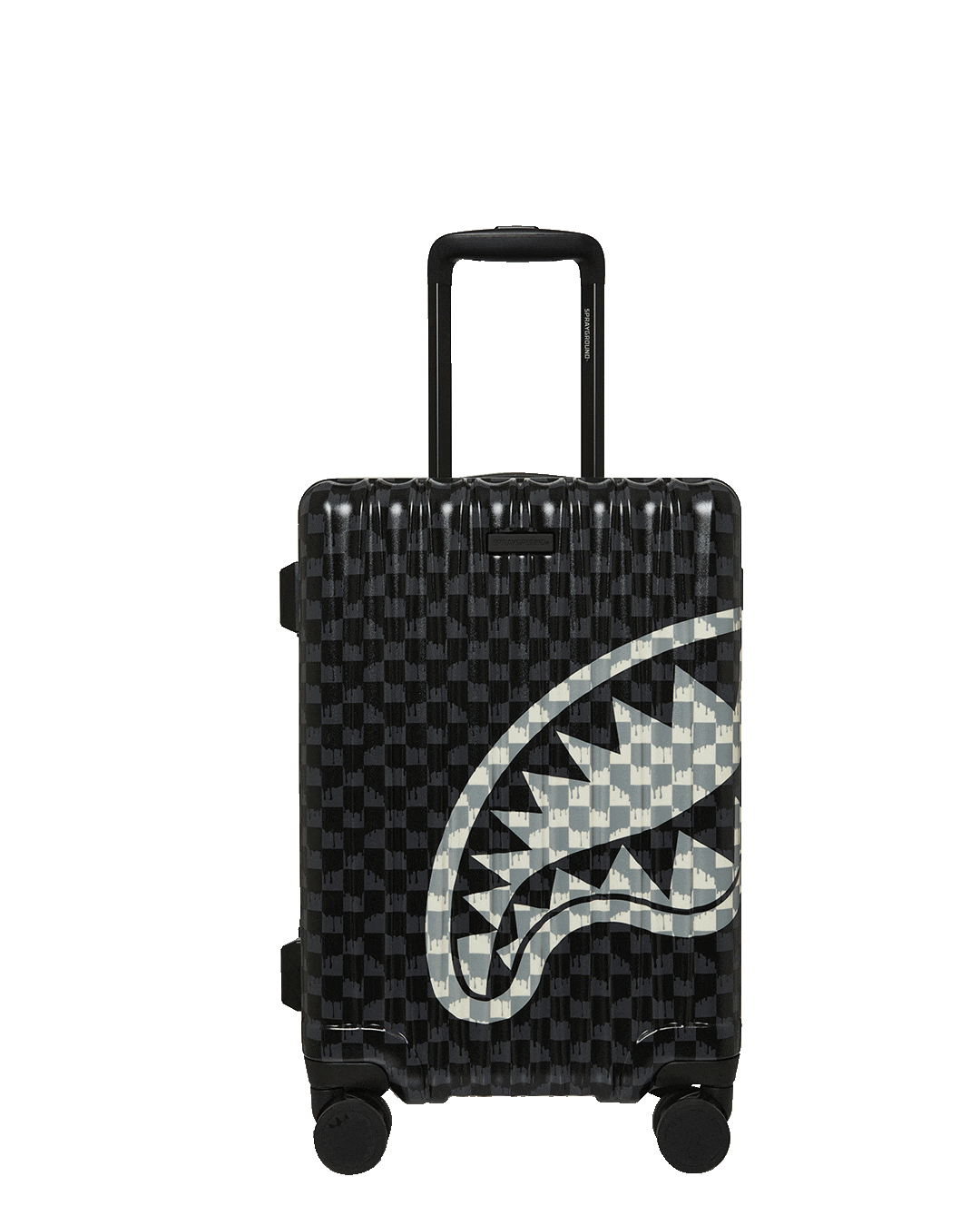 BLACK AND WHITE DRIP CHECK SHARK CARRY-ON LUGGAGE