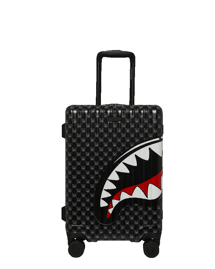 SHARKS IN PARIS WTF BUBBLY BLACK CHECK CARRY-ON LUGGAGE