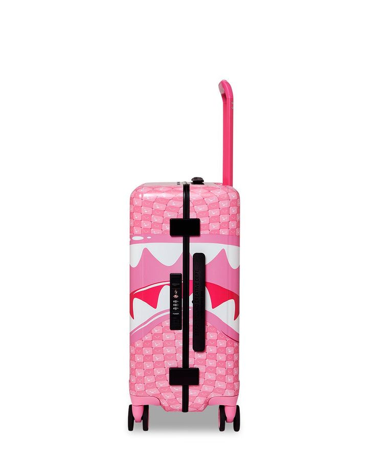 PINK NEW CHECK FACES CARRY-ON LUGGAGE