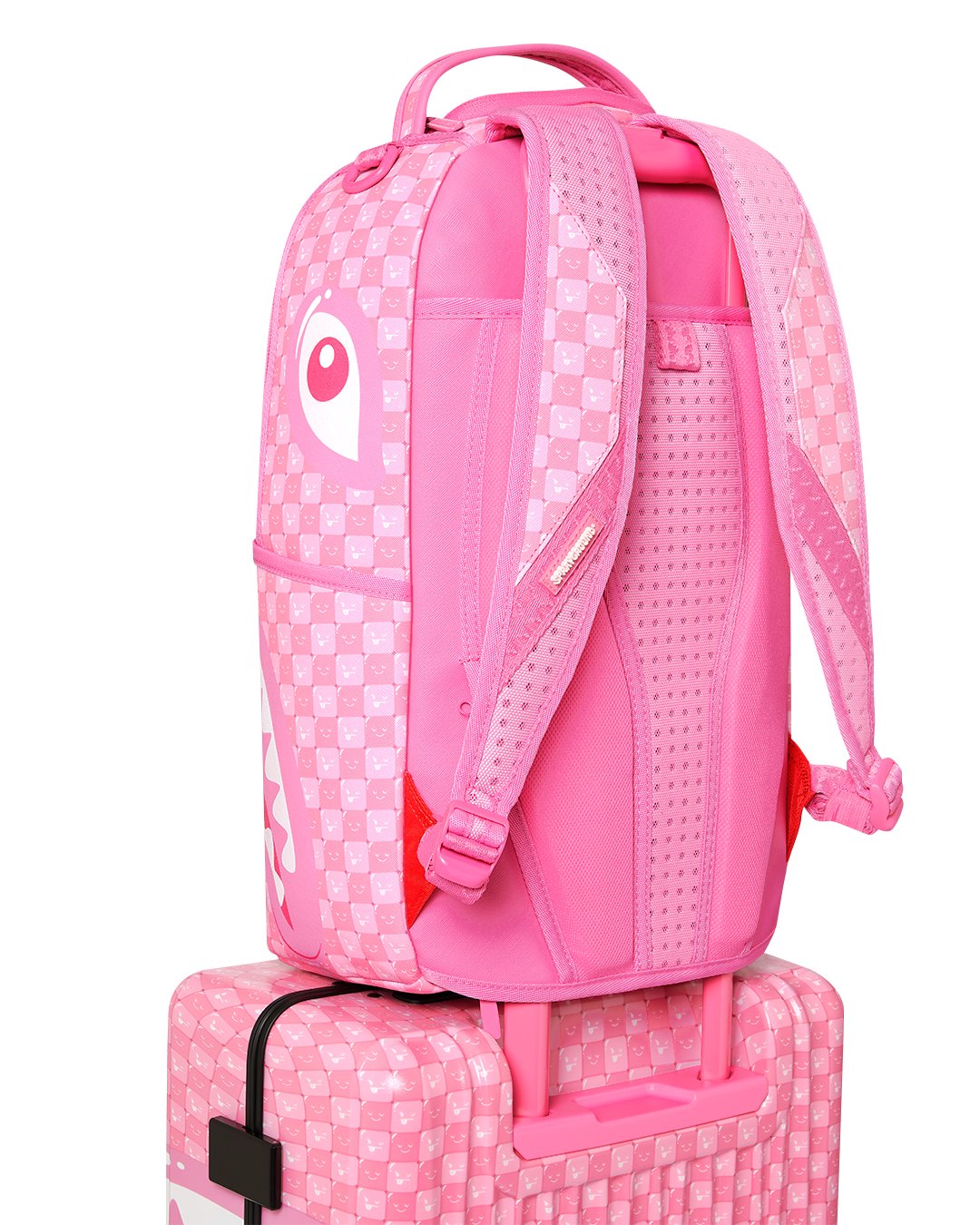 PINK NEW CHECK FACES CARRY-ON LUGGAGE