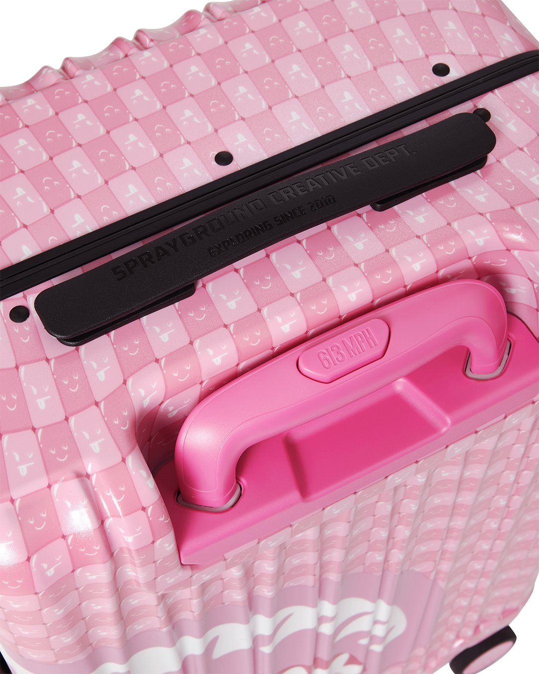 PINK NEW CHECK FACES CARRY-ON LUGGAGE