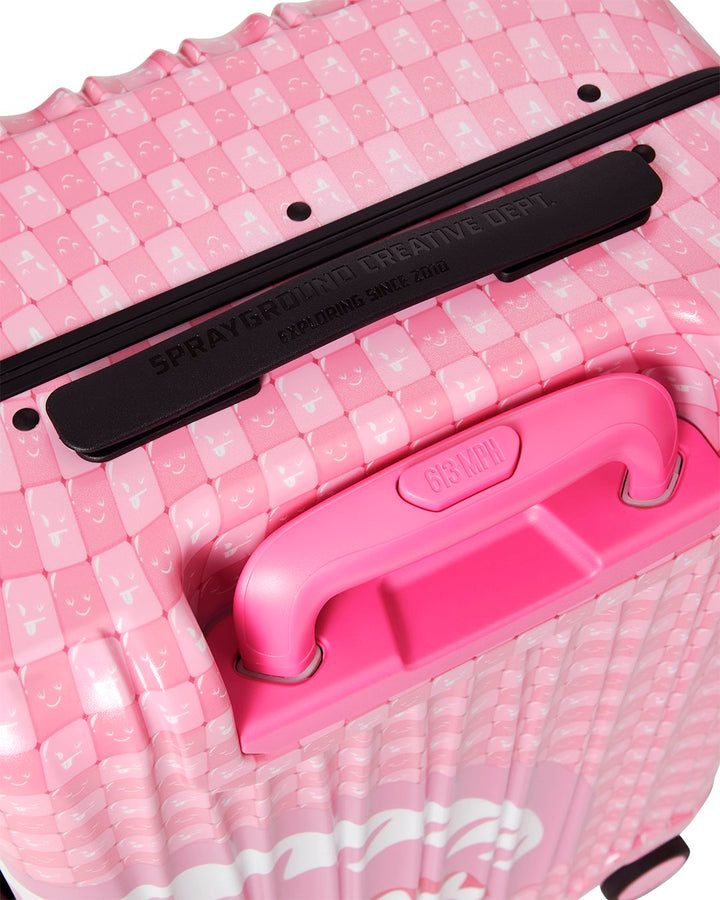 PINK NEW CHECK FACES CARRY-ON LUGGAGE