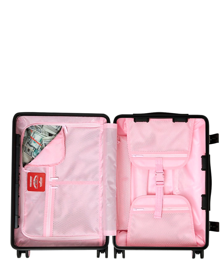 PINK NEW CHECK FACES CARRY-ON LUGGAGE