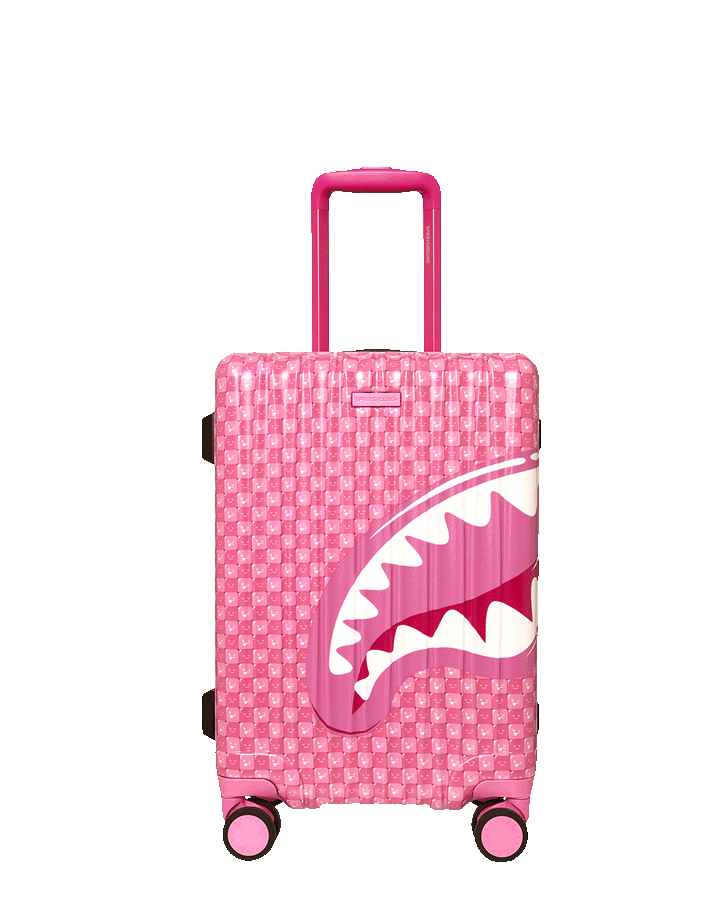 PINK NEW CHECK FACES CARRY-ON LUGGAGE