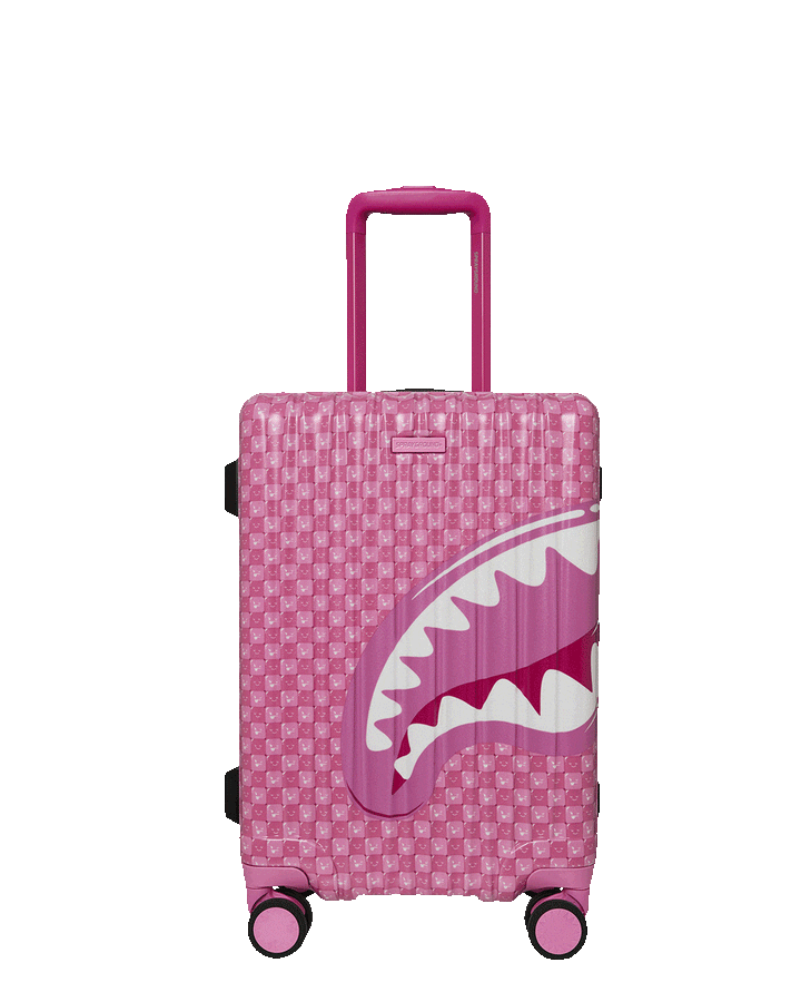 PINK NEW CHECK FACES CARRY-ON LUGGAGE