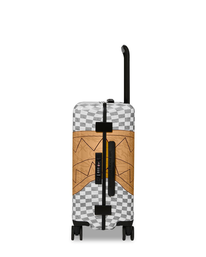 EMBOSSED CREAM CHECK CARRY-ON LUGGAGE