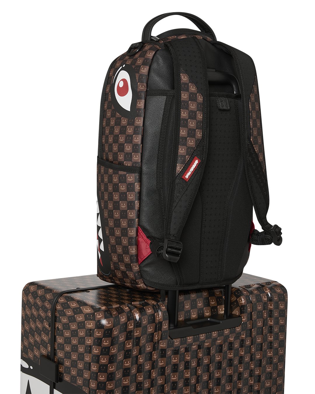 SHARKS IN PARIS WTF BUBBLE BROWN CHECK FULL-SIZE LUGGAGE