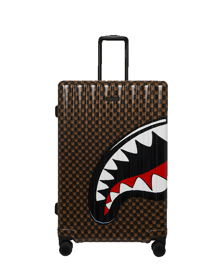 SHARKS IN PARIS WTF BUBBLE BROWN CHECK FULL-SIZE LUGGAGE