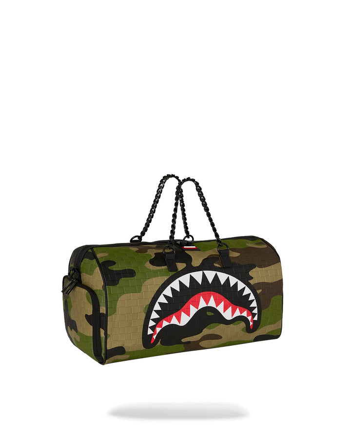 WOODLAND CAMO CHECK CHAIN LARGE DUFFLE