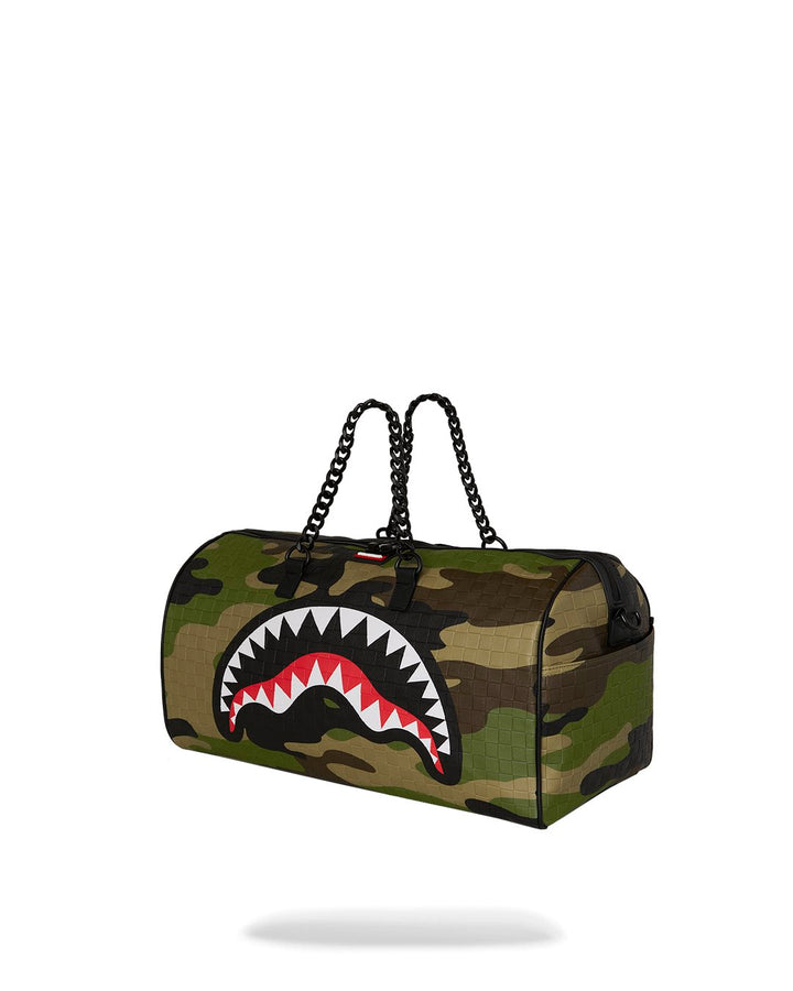 WOODLAND CAMO CHECK CHAIN LARGE DUFFLE