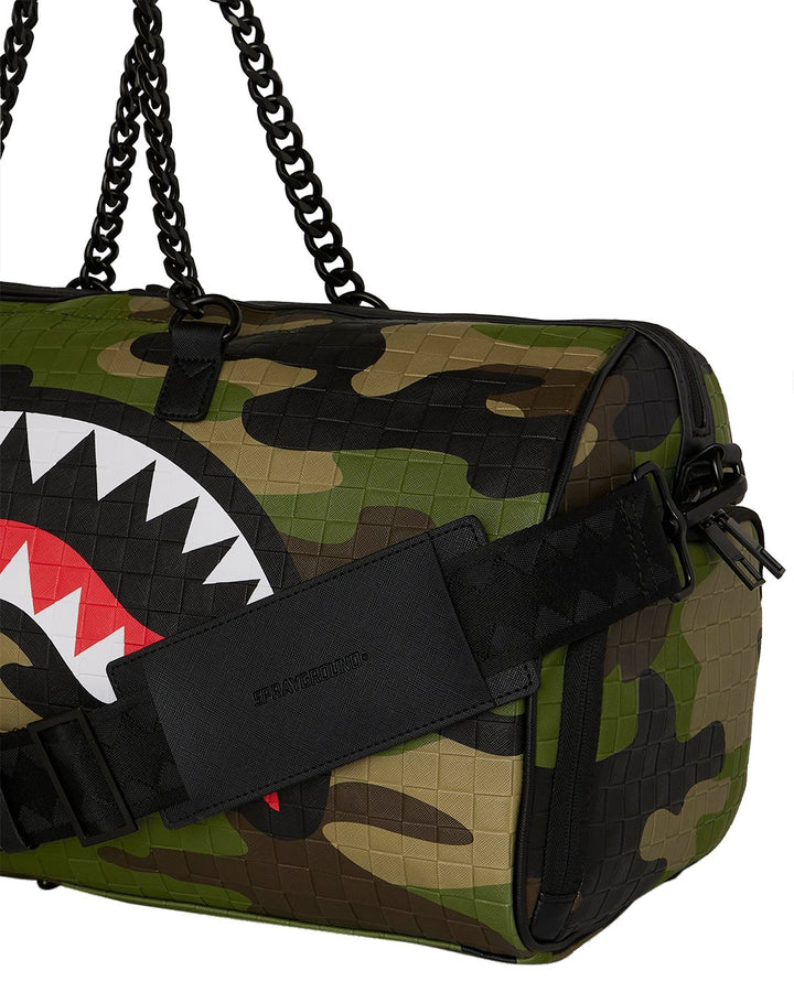WOODLAND CAMO CHECK CHAIN LARGE DUFFLE