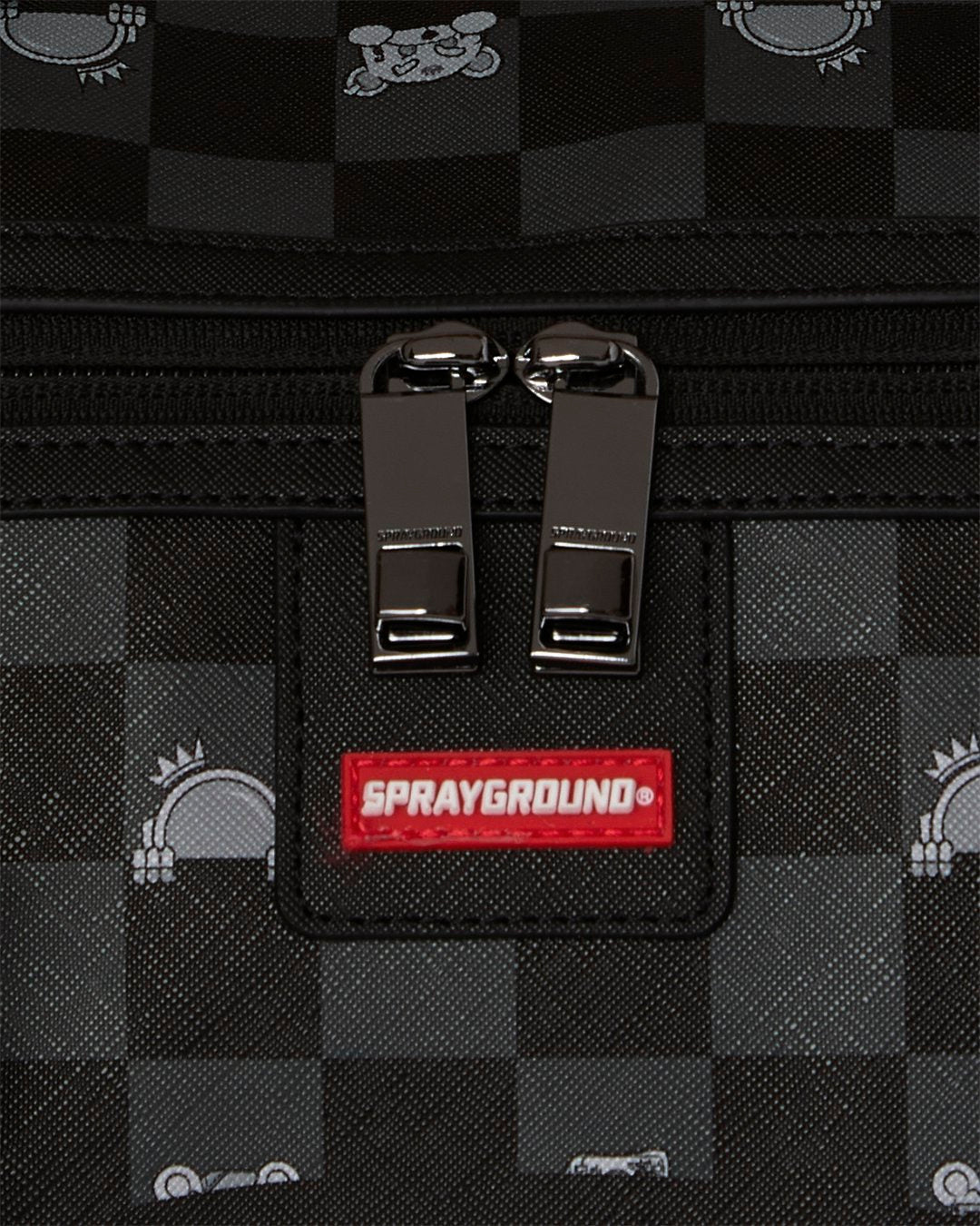 GRAY PEEKING CHARACTER CHECK LARGE DUFFLE