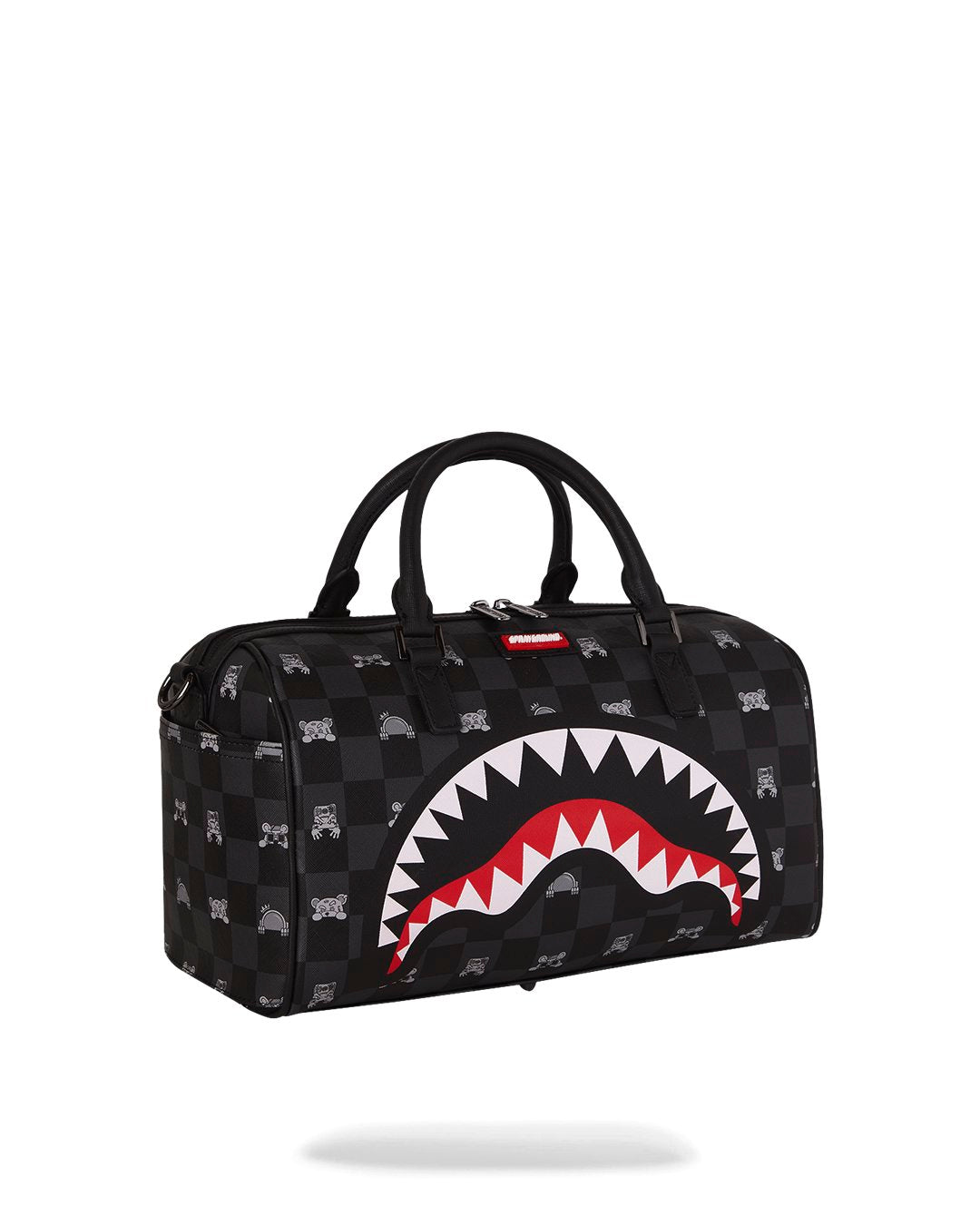 GRAY PEEKING CHARACTER CHECK MINI DUFFLE