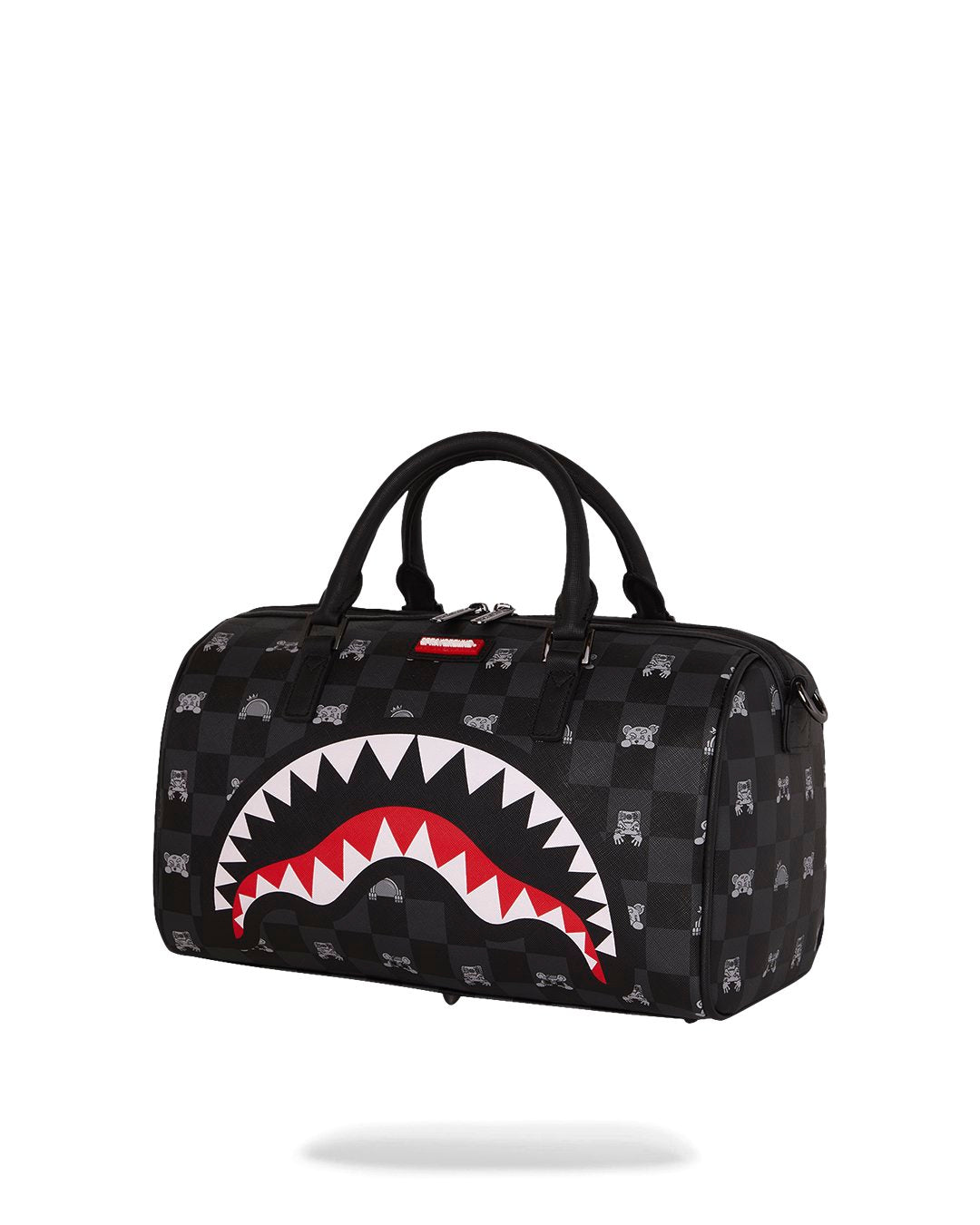 GRAY PEEKING CHARACTER CHECK MINI DUFFLE