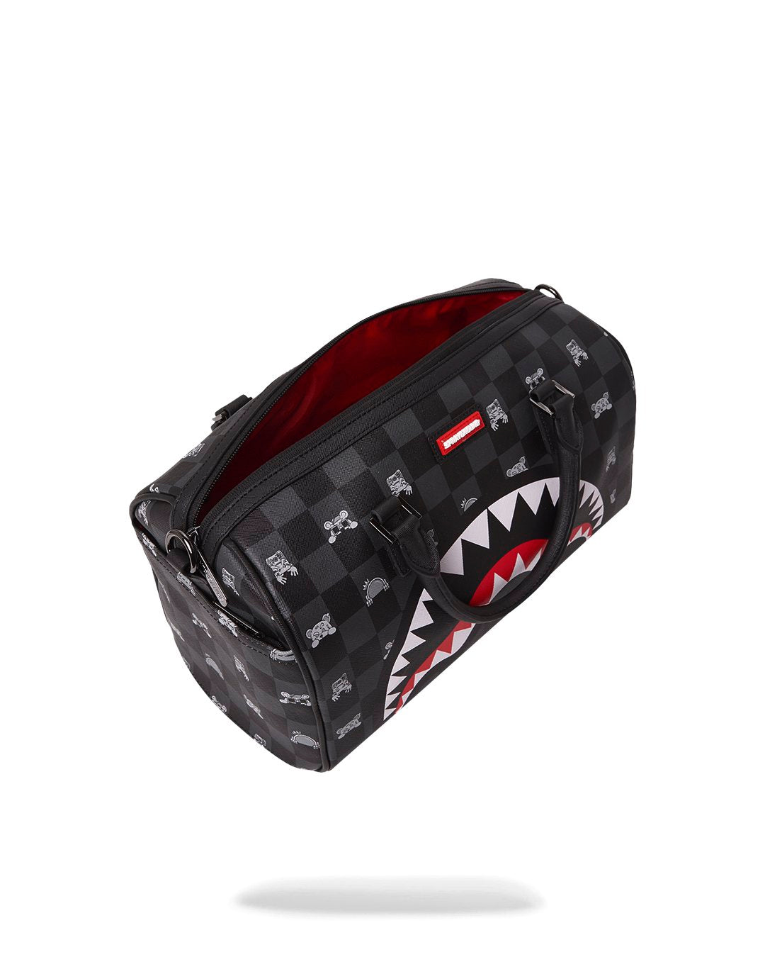 GRAY PEEKING CHARACTER CHECK MINI DUFFLE