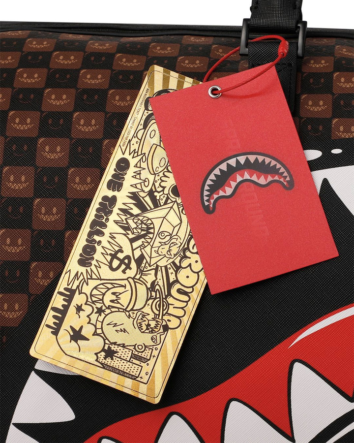 SHARKS IN PARIS WTF BUBBLE BROWN CHECK DUFFLE
