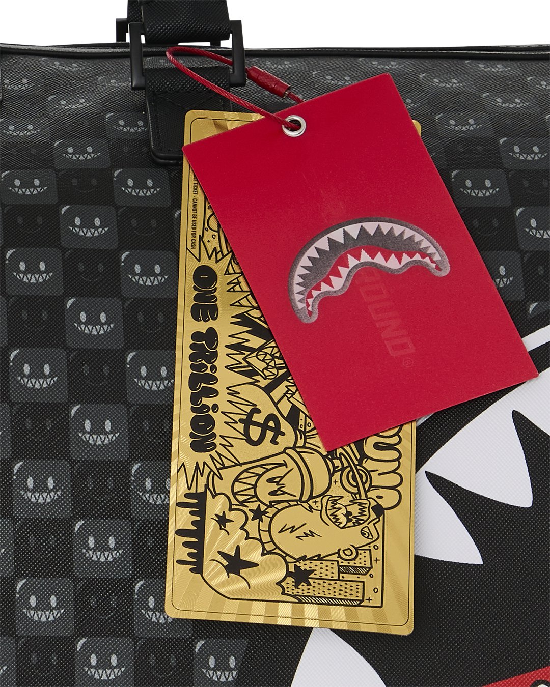 SHARKS IN PARIS WTF BUBBLY BLACK CHECK DUFFLE