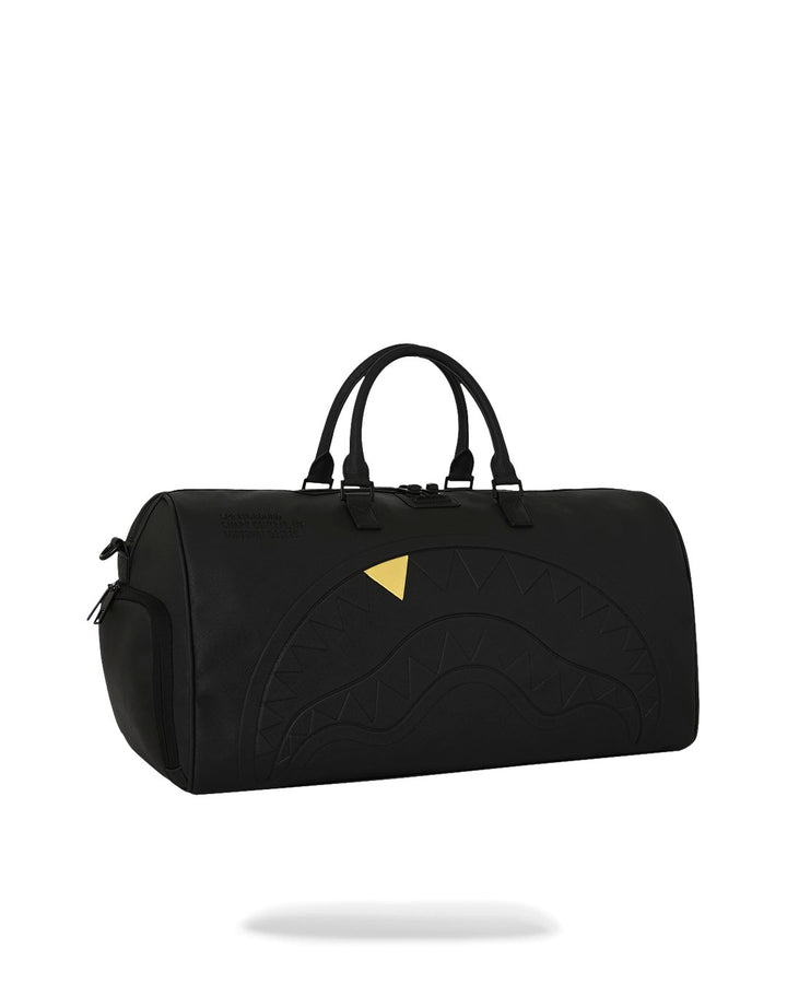 BLACKED OUT EMBOSSED GOLD TOOTH DUFFLE