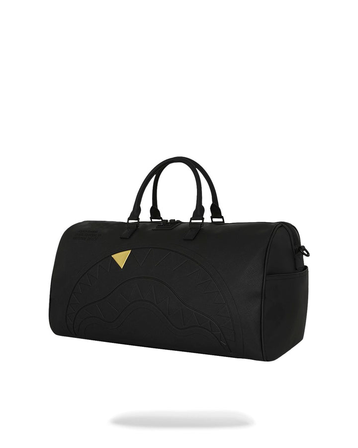 BLACKED OUT EMBOSSED GOLD TOOTH DUFFLE