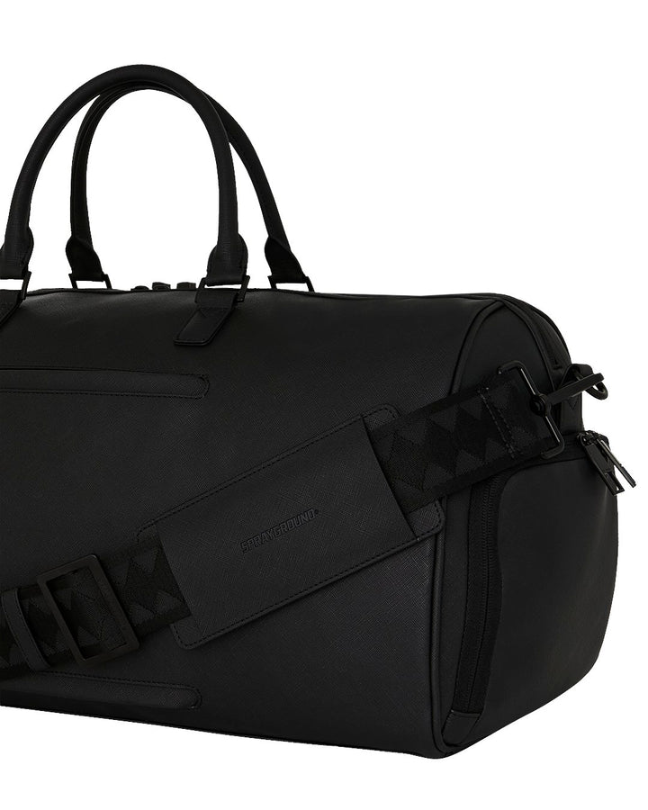 BLACKED OUT EMBOSSED GOLD TOOTH DUFFLE