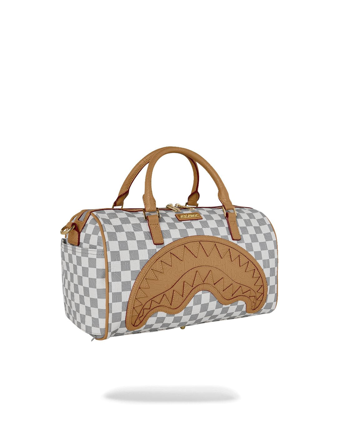 EMBOSSED CREAM CHECK MINI DUFFLE