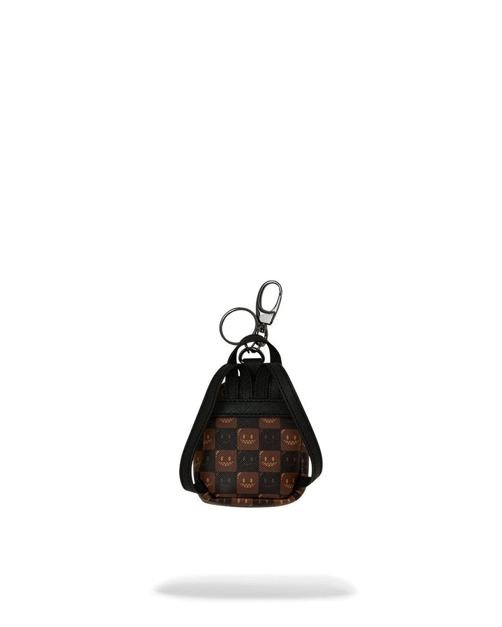 SHARKS IN PARIS WTF BUBBLE BROWN CHECK BACKPACK KEYCHAIN