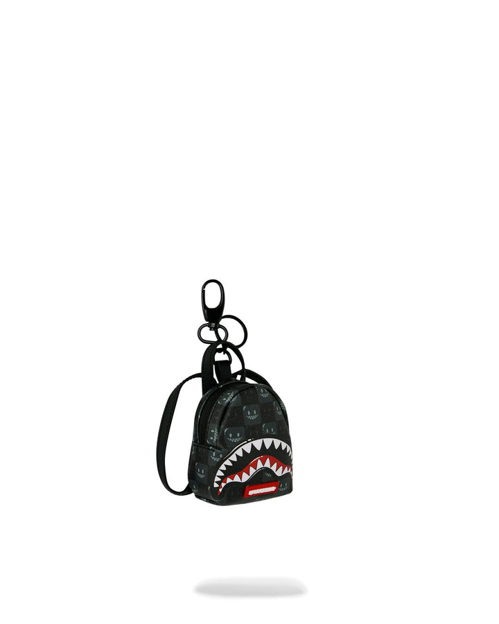 SHARKS IN PARIS WTF BUBBLY BLACK CHECK BACKPACK KEYCHAIN