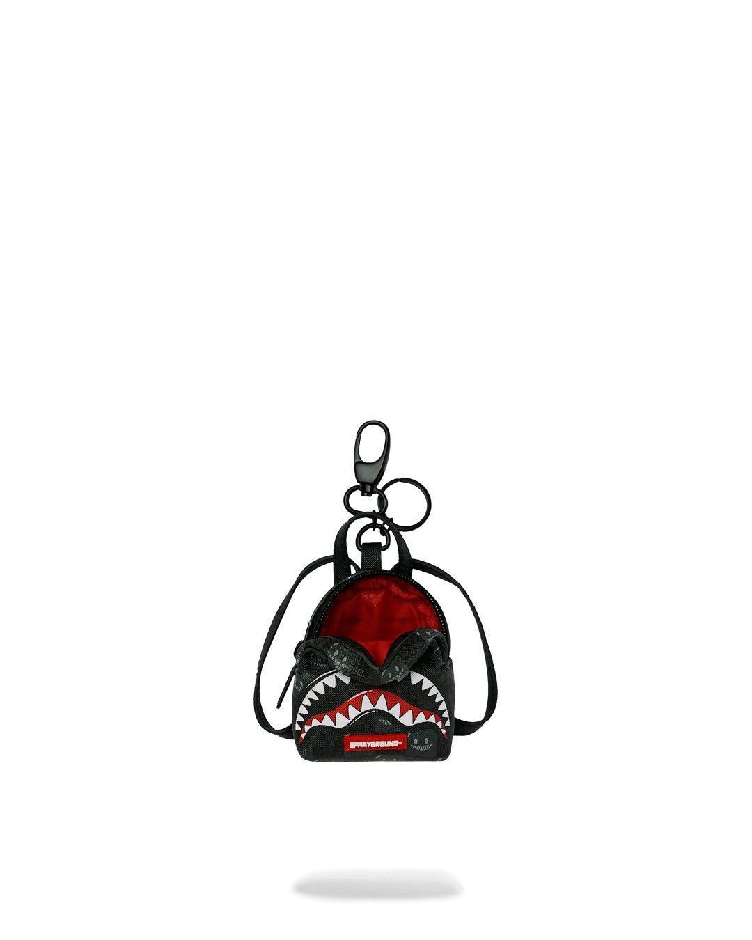 SHARKS IN PARIS WTF BUBBLY BLACK CHECK BACKPACK KEYCHAIN