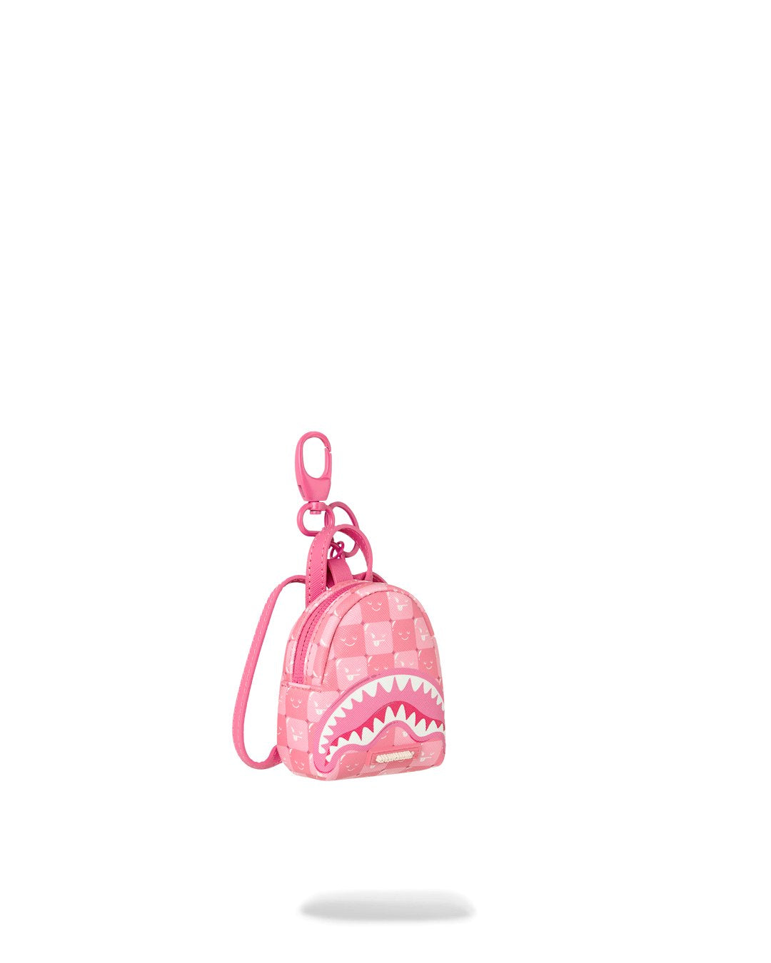 PINK NEW CHECK FACES BACKPACK KEYCHAIN