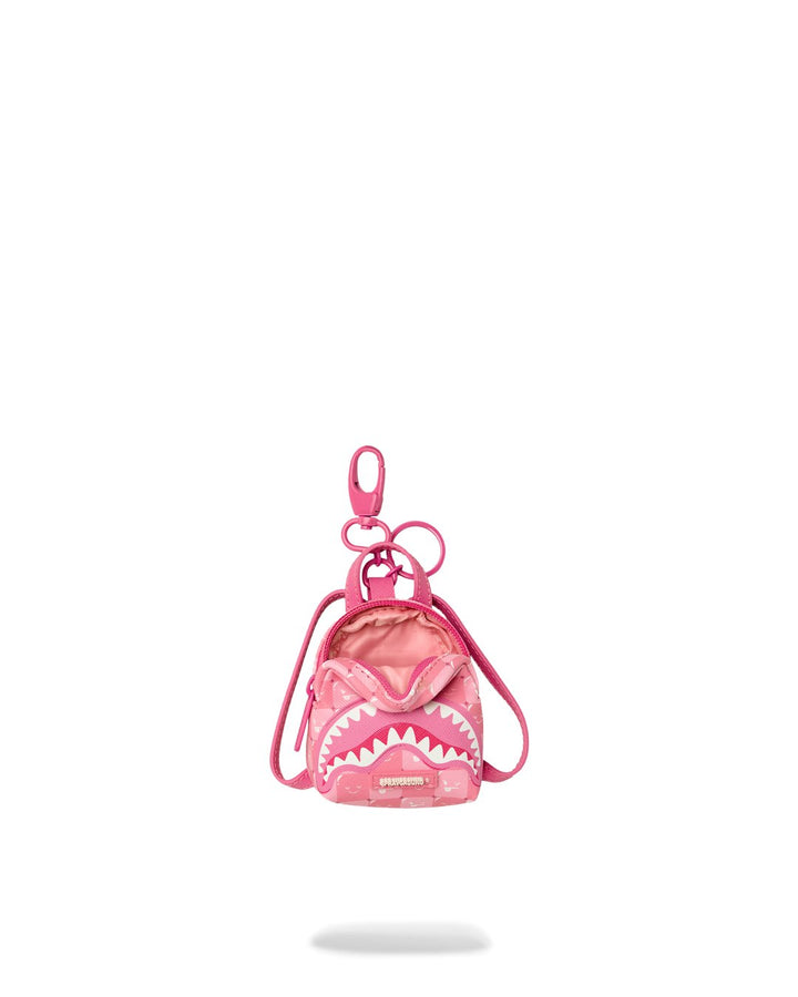 PINK NEW CHECK FACES BACKPACK KEYCHAIN